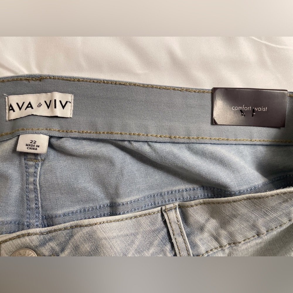 Ava & Viv Jeans High Rise Skinny Light Wash Size 22 Plus Size - Picture 6 of 15